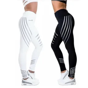 2018Sports Trouser Fitness Leggings Women Sport Quick Dry Running Pants  Leggins Quick Dry Night Glowing Tights Leggings Fitness