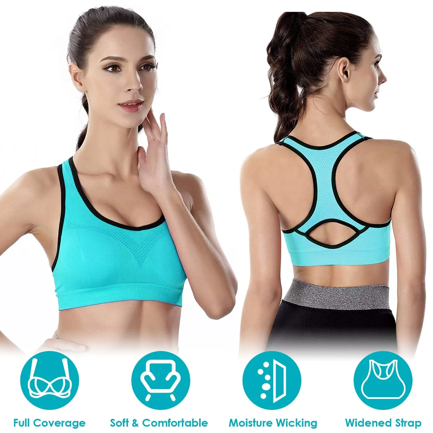 3-Pack: Women Padded Sports Bras