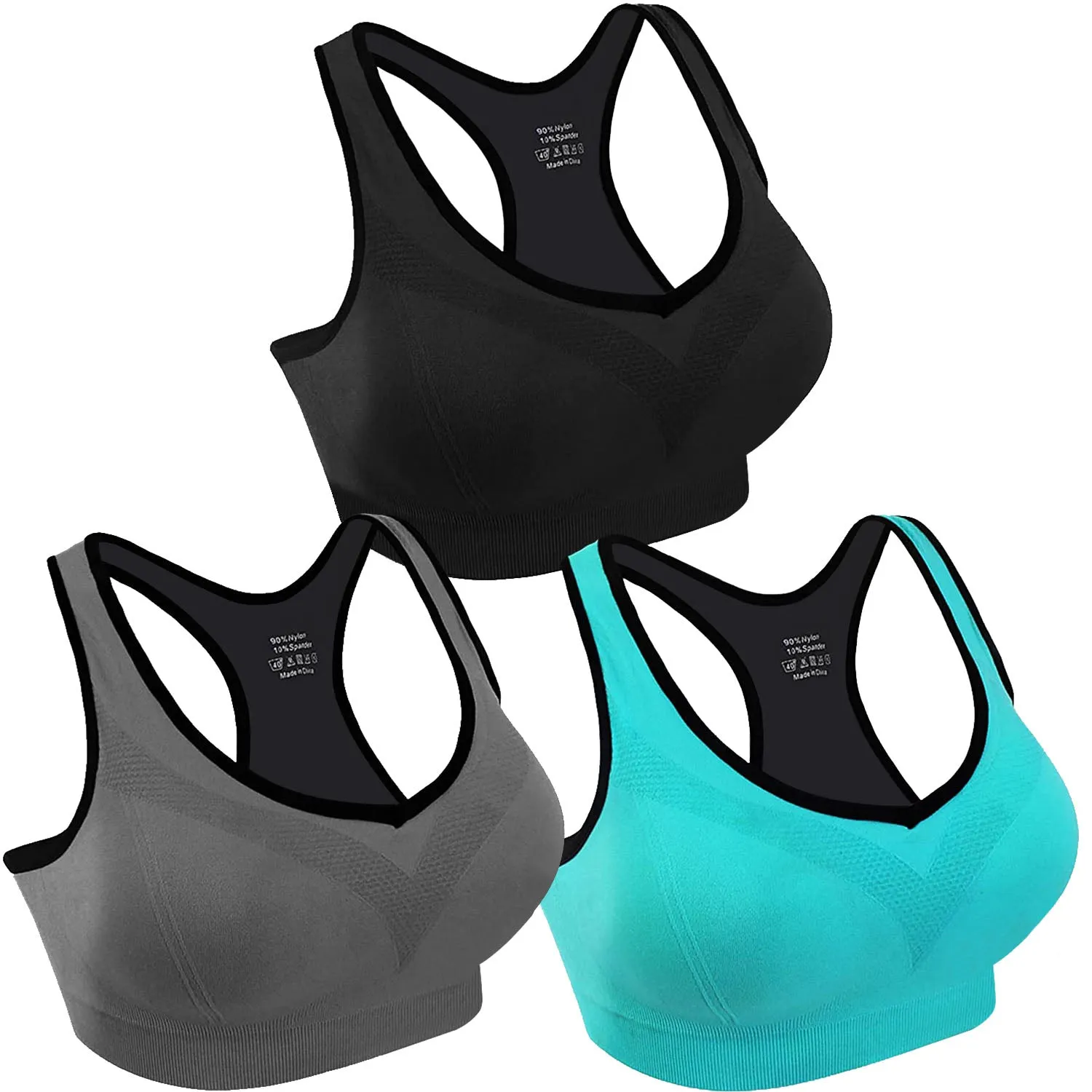 3-Pack: Women Padded Sports Bras