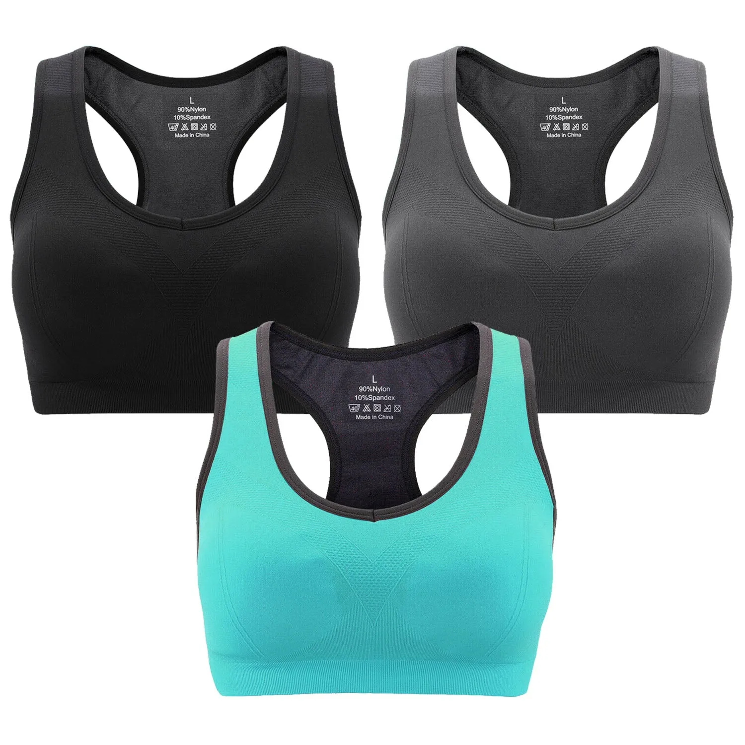 3-Pack: Women Padded Sports Bras