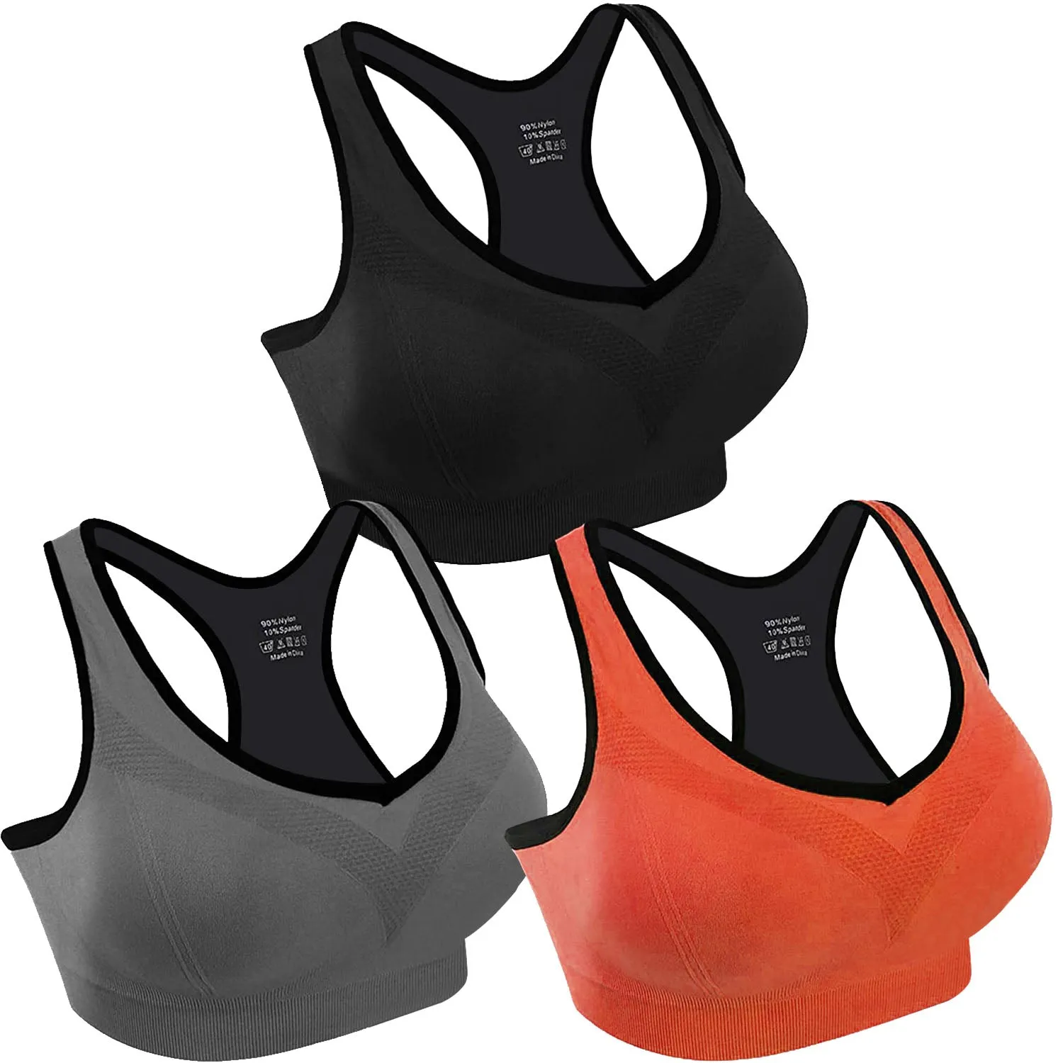 3-Pack: Women Padded Sports Bras