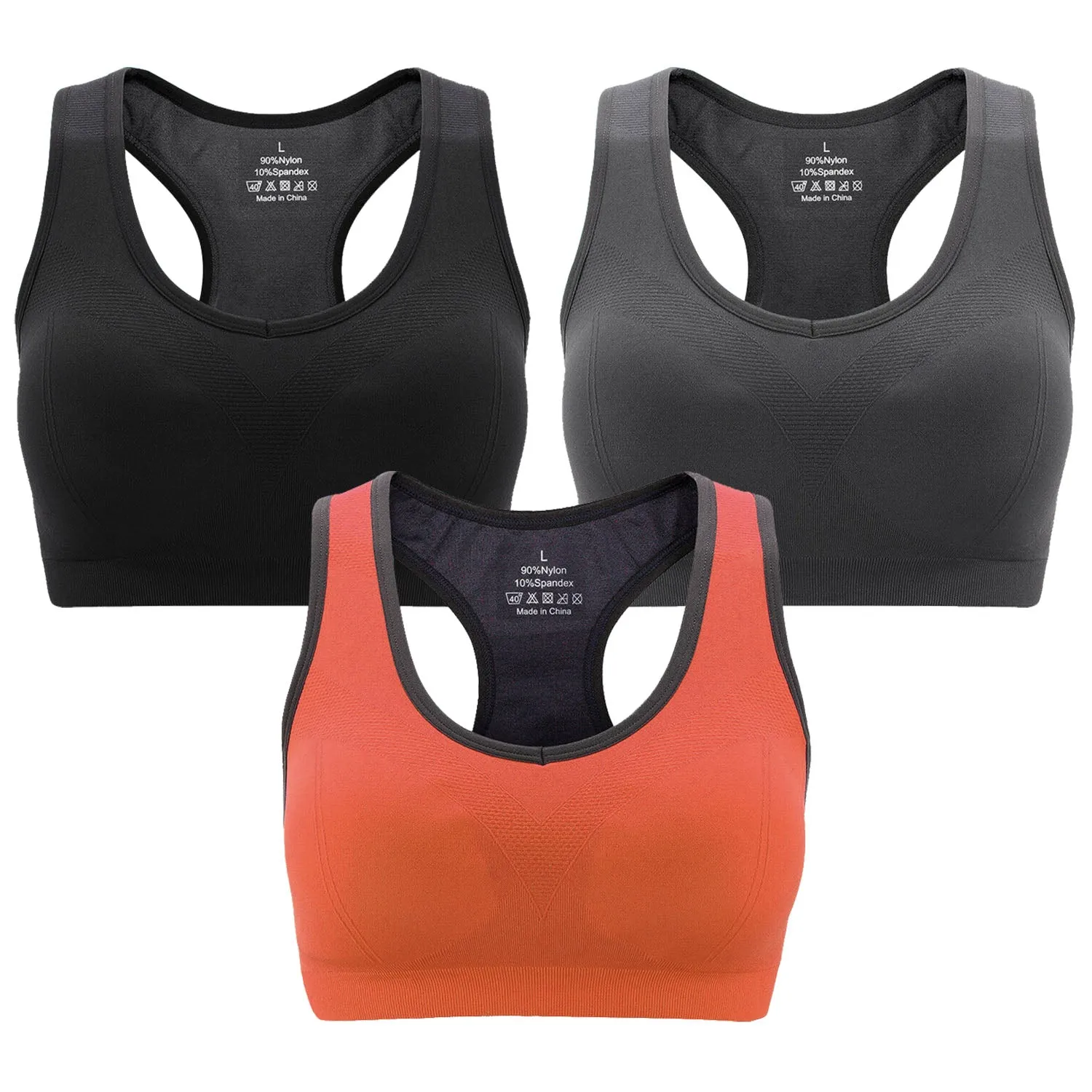 3-Pack: Women Padded Sports Bras