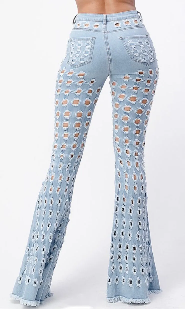 Aired Out Denim Flare Jeans