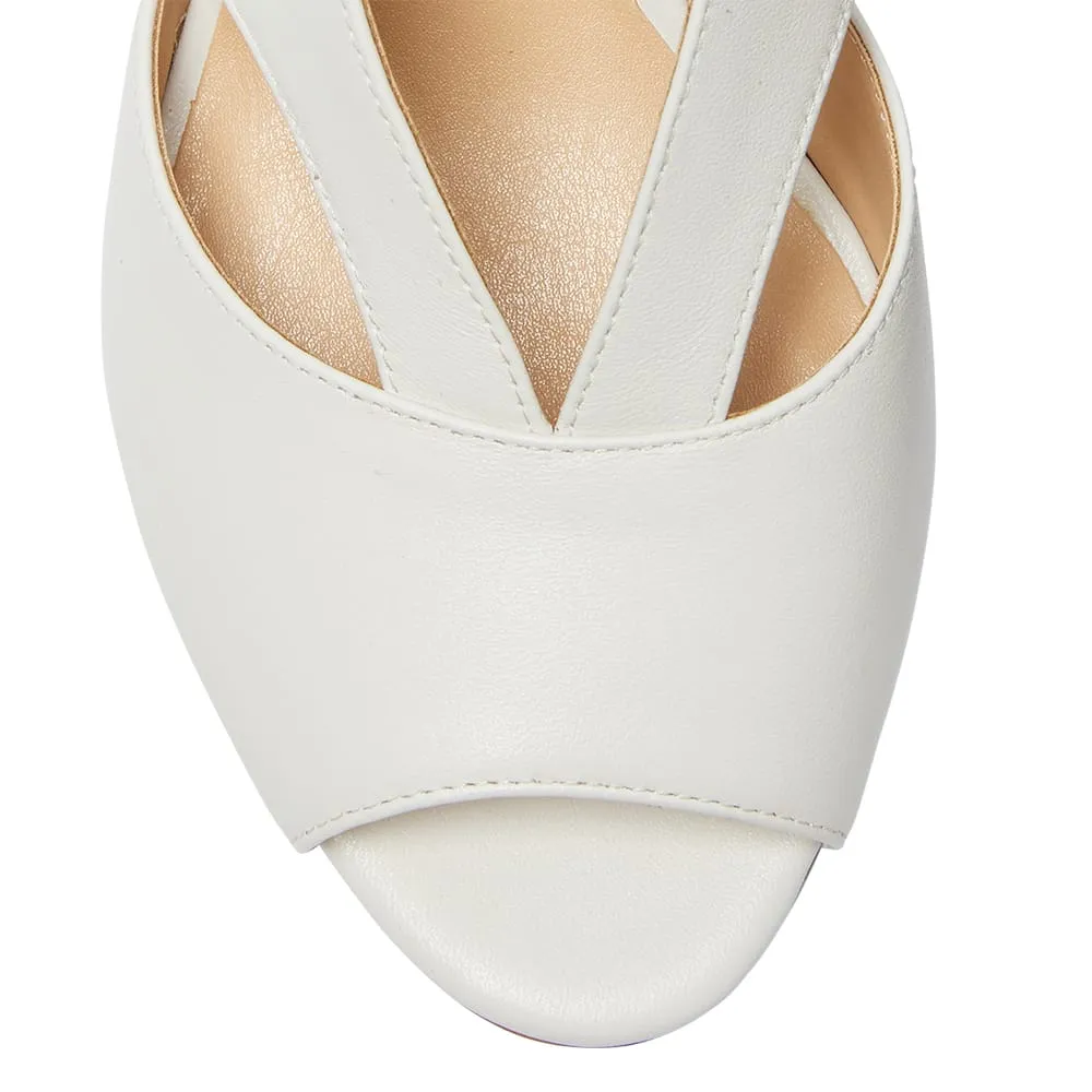 Alice Heel in White Leather