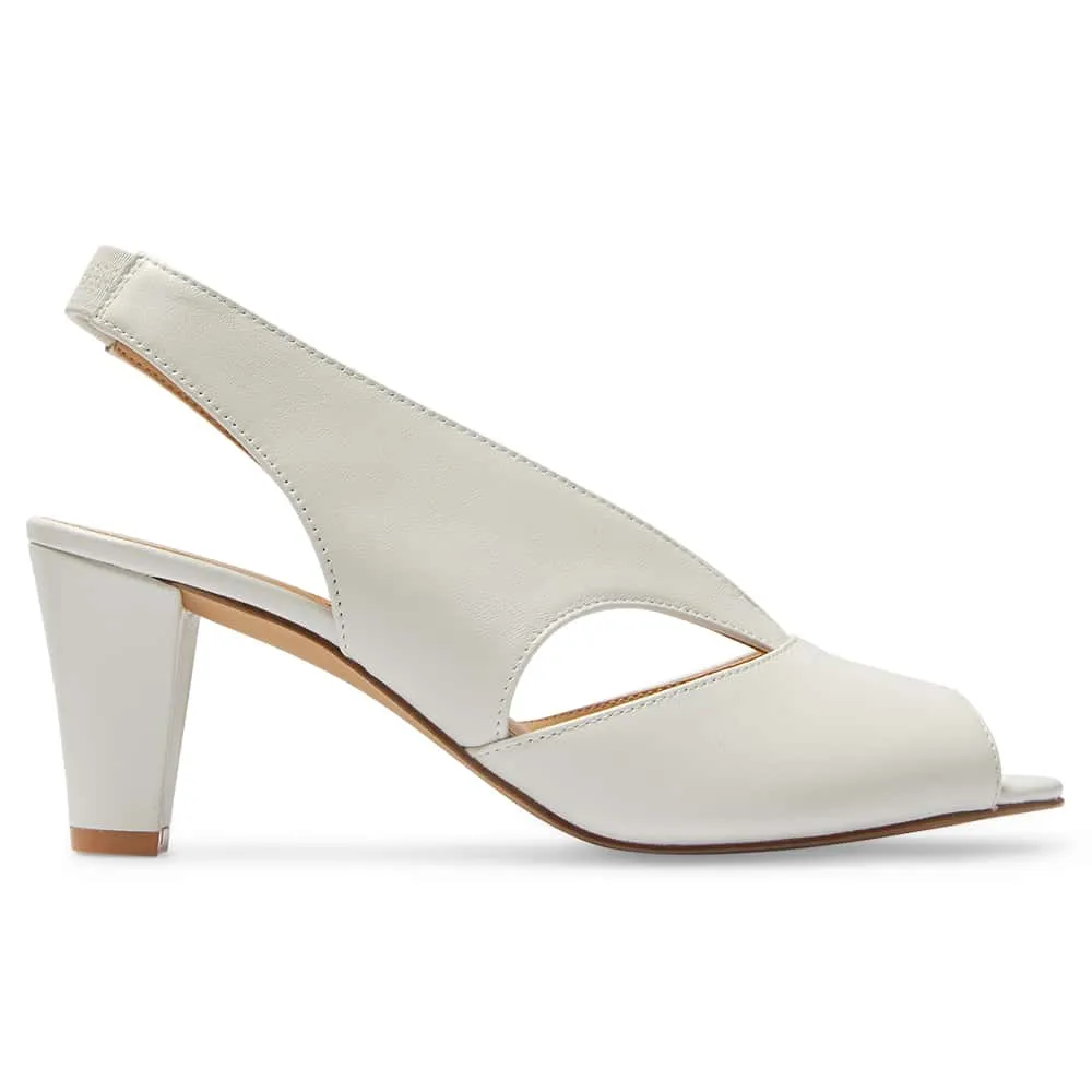 Alice Heel in White Leather