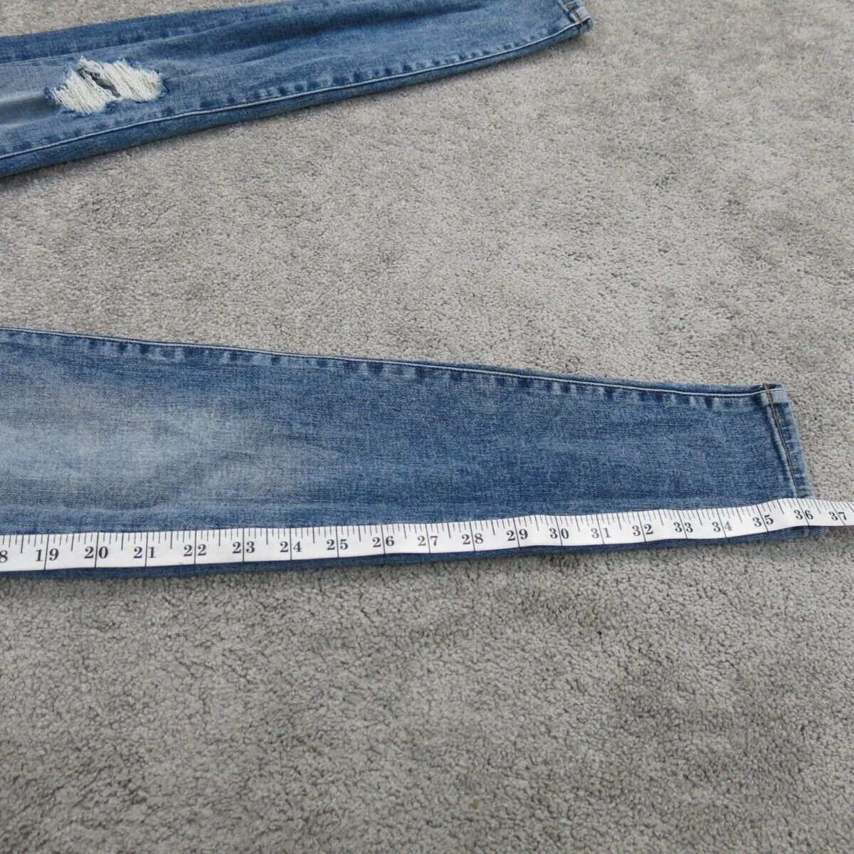 American Eagle Women Skinny Jeans Distressed Super Stretch Mid Rise Blue 00 Reg