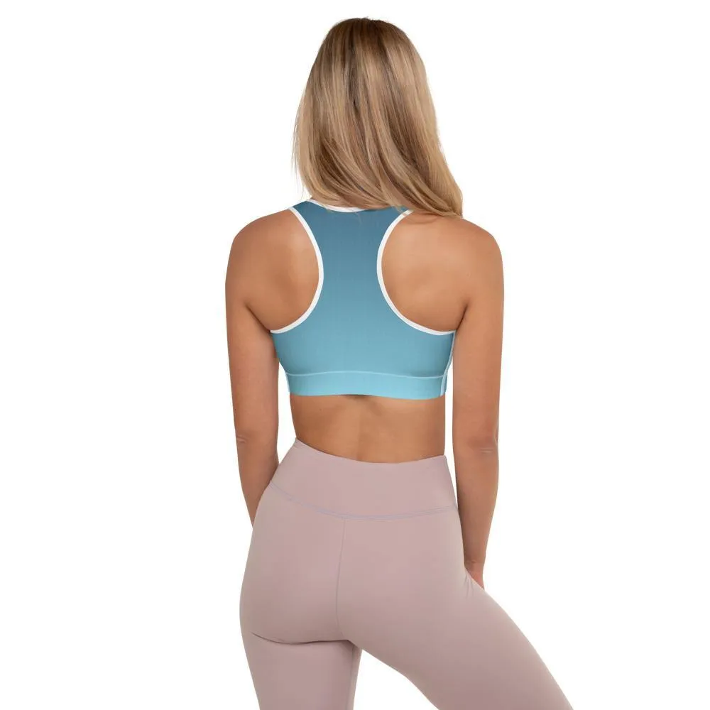 Arctic Sky Ombre Padded Sports Bra