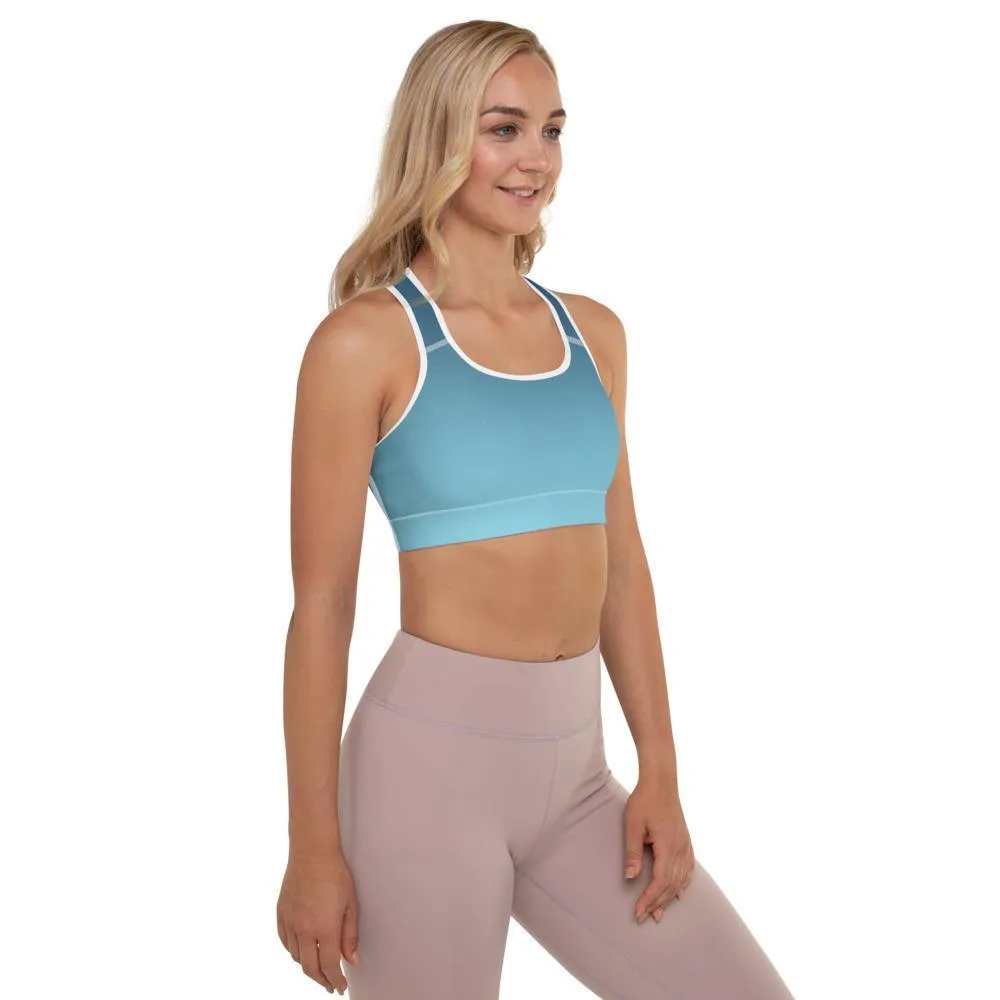 Arctic Sky Ombre Padded Sports Bra