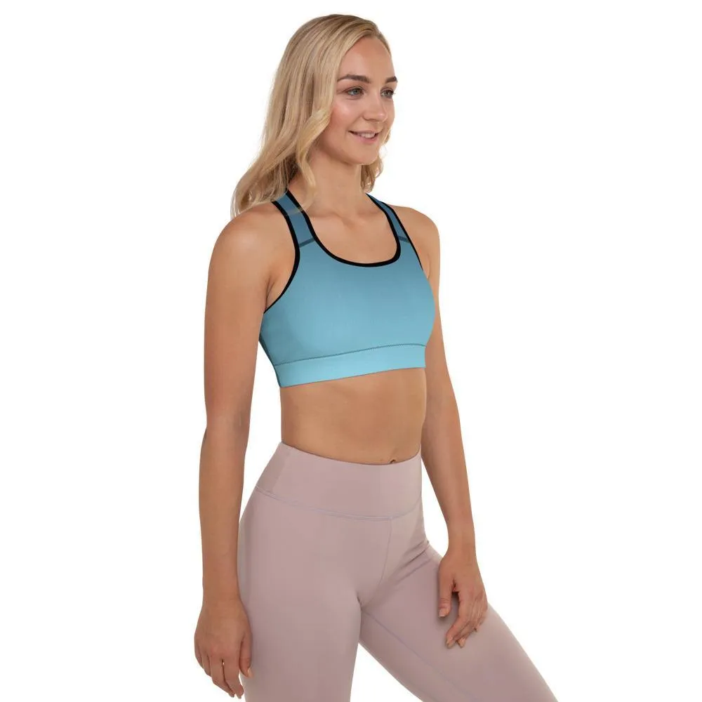 Arctic Sky Ombre Padded Sports Bra