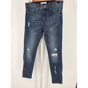 Banana Republic Womens Sz 27 Skinny ankle Blue Jeans Distressed Medium Wash