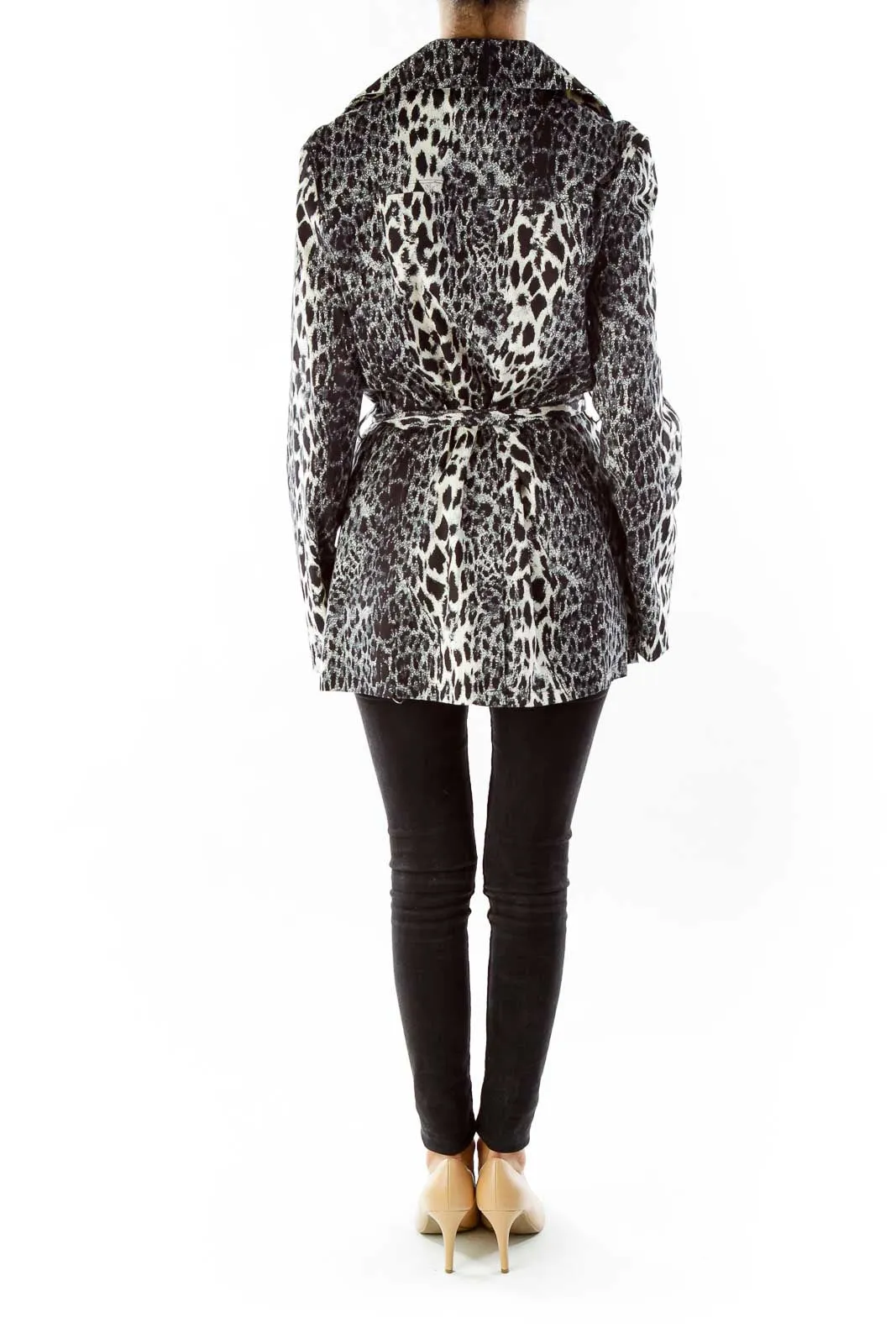 Black Beige Animal Print Coat