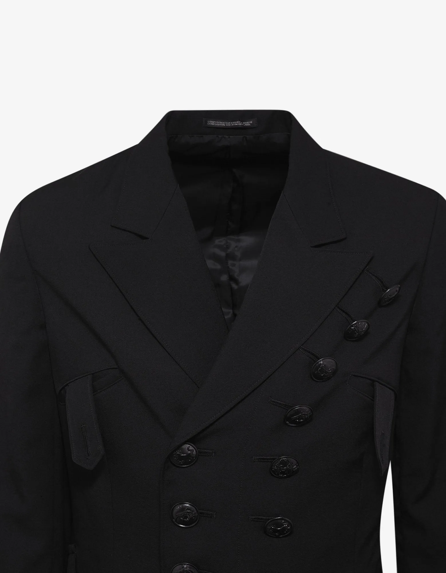 Black Double Peak Blazer