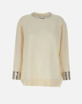 Butter Colour Oversize Sequin Sweater