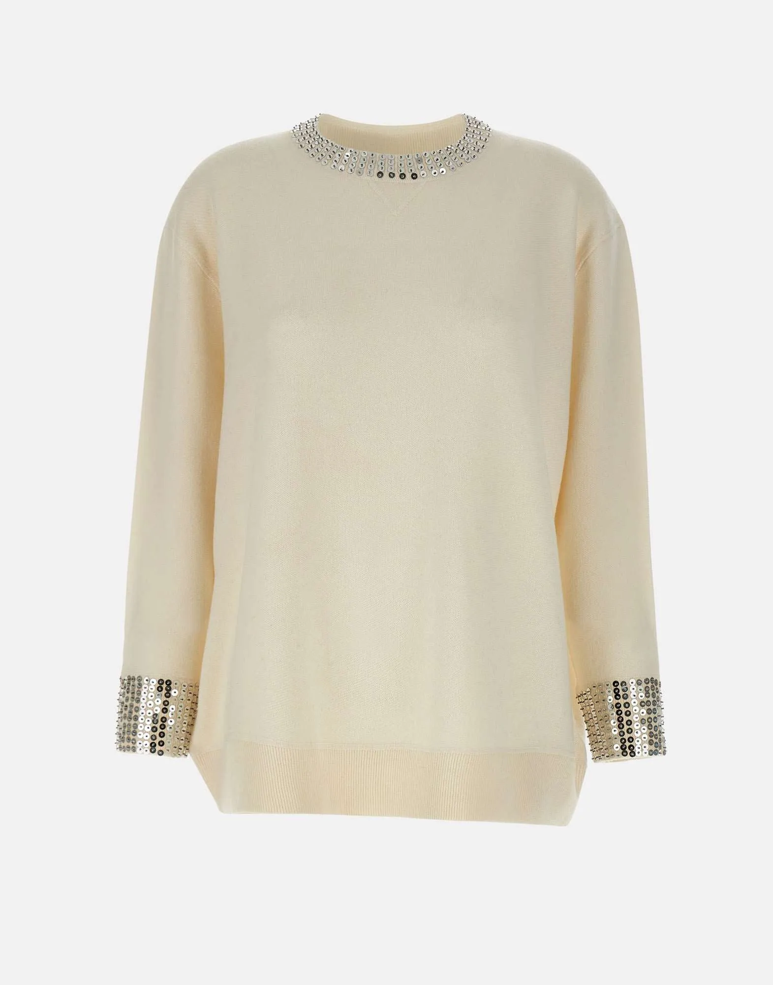 Butter Colour Oversize Sequin Sweater