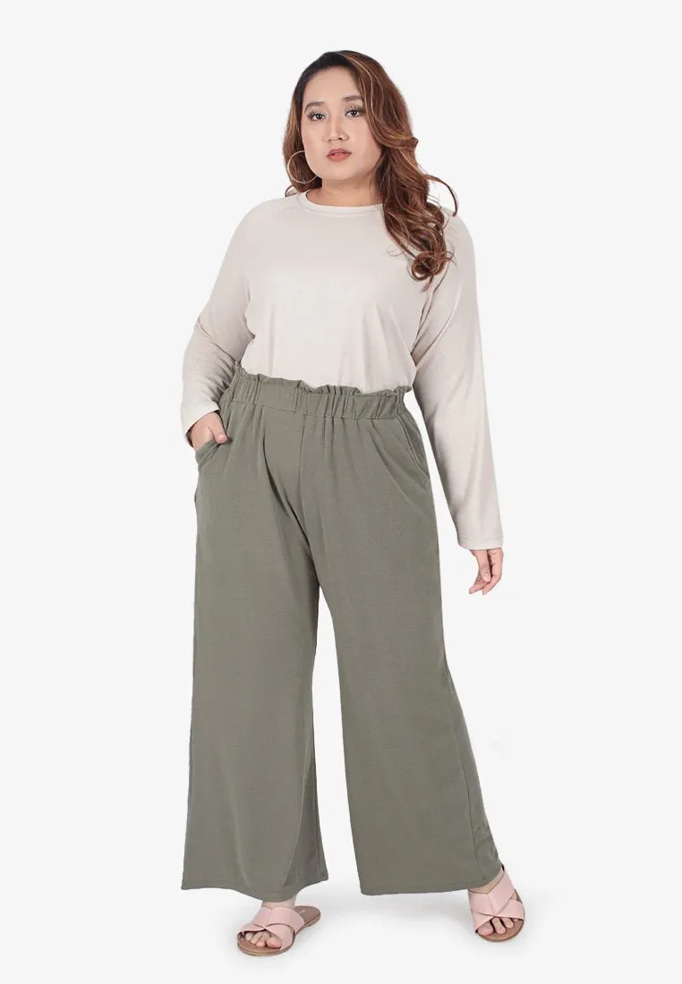 Camryn Comfy High-waisted Pants - Soft Kaya Green