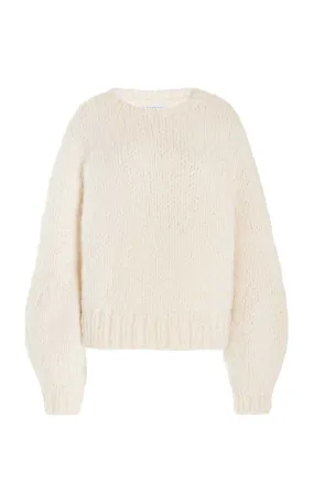 Clarissa Knit Sweater in Ivory Welfat Cashmere