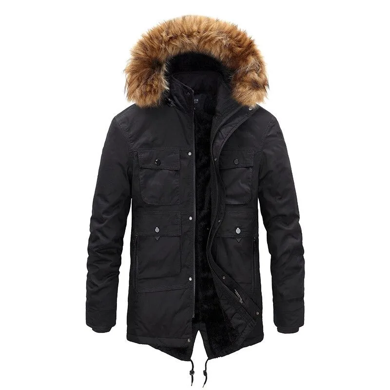 CLEARANCE / Winter Jacket and Coat for Men / Thick Warm Vest Fur Hooded Mens Parkas Coats