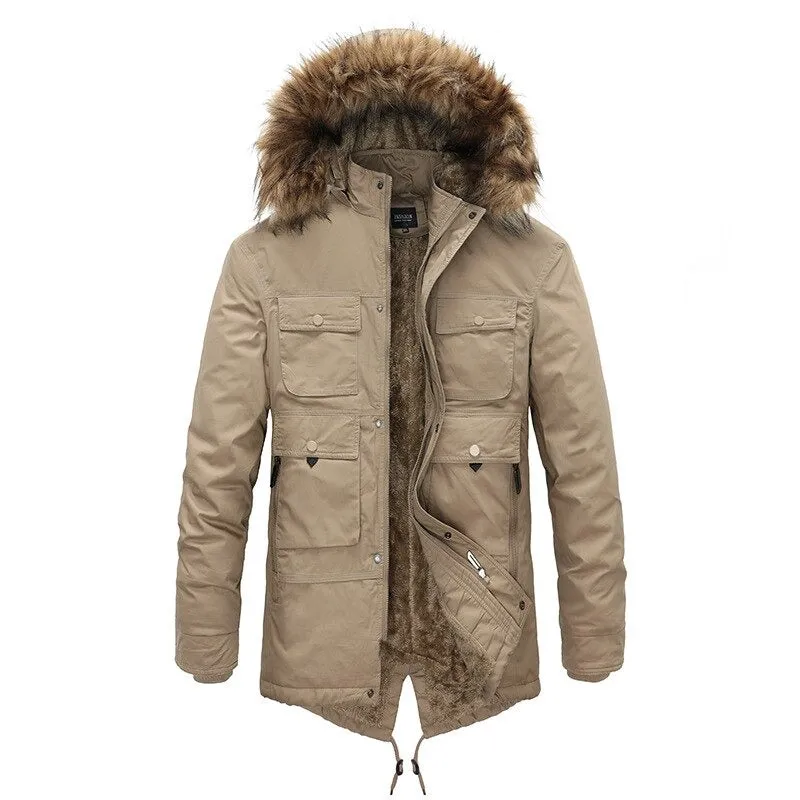 CLEARANCE / Winter Jacket and Coat for Men / Thick Warm Vest Fur Hooded Mens Parkas Coats