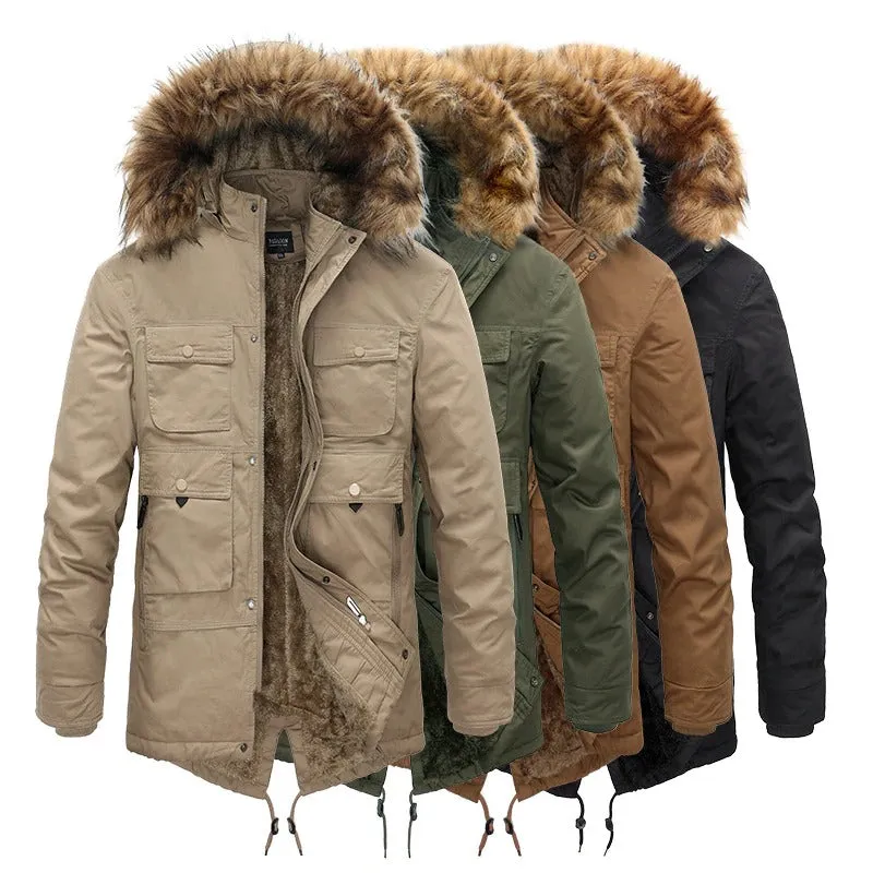 CLEARANCE / Winter Jacket and Coat for Men / Thick Warm Vest Fur Hooded Mens Parkas Coats