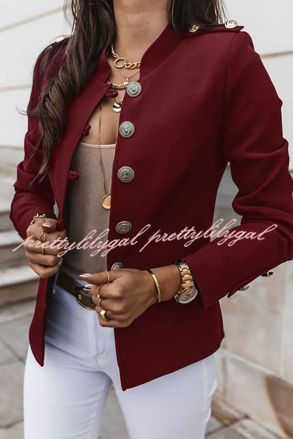 Clever Thoughts Double Breasted Lightweight Blazer