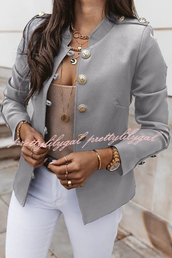 Clever Thoughts Double Breasted Lightweight Blazer