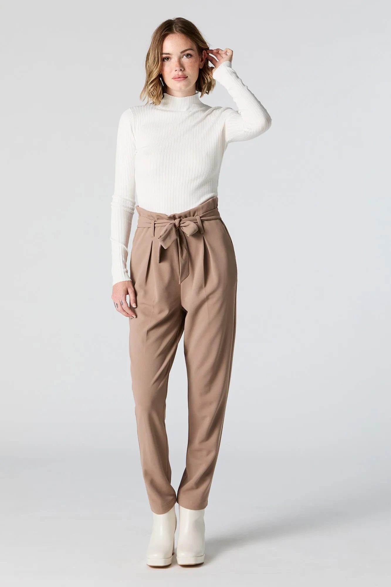 Crepe Paperbag Dress Pant