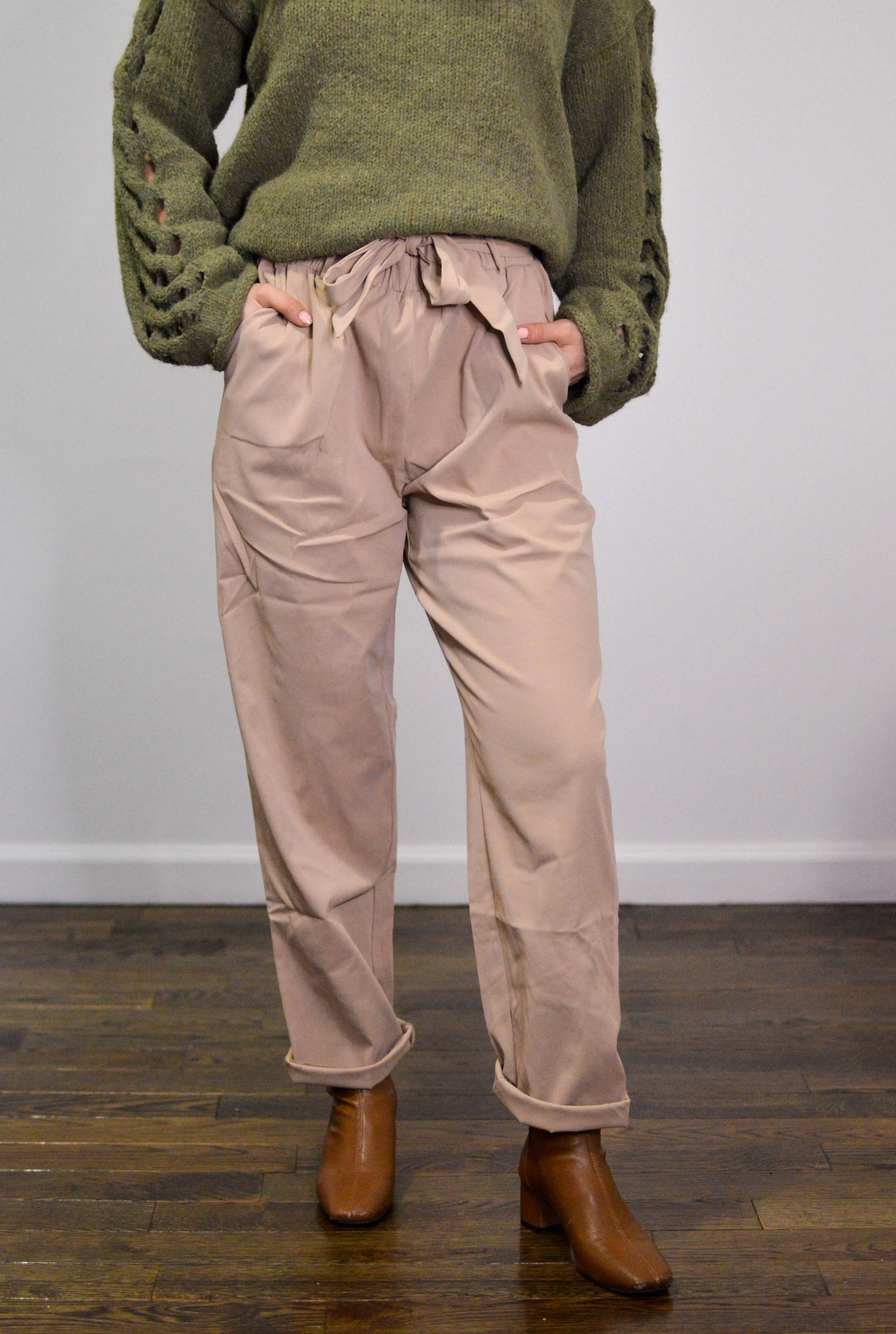 Cuffed Paper Bag Pants