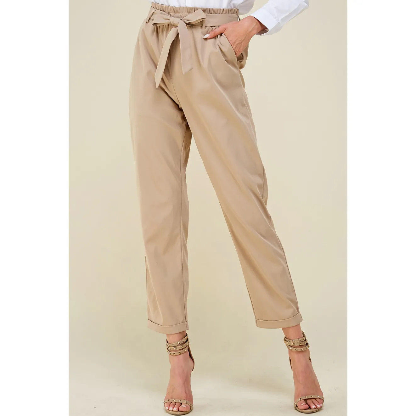 Cuffed Paper Bag Pants