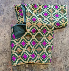 DB18 - Green Banarasi Blouse