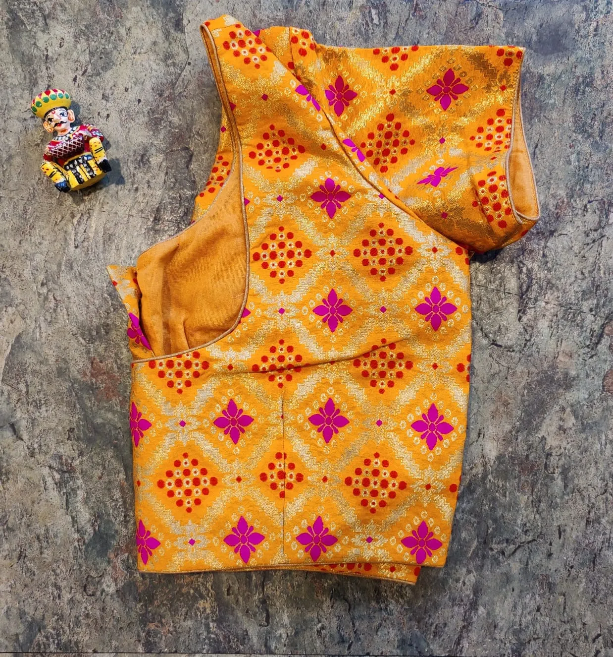 DB20 - Yellow Banarasi Blouse