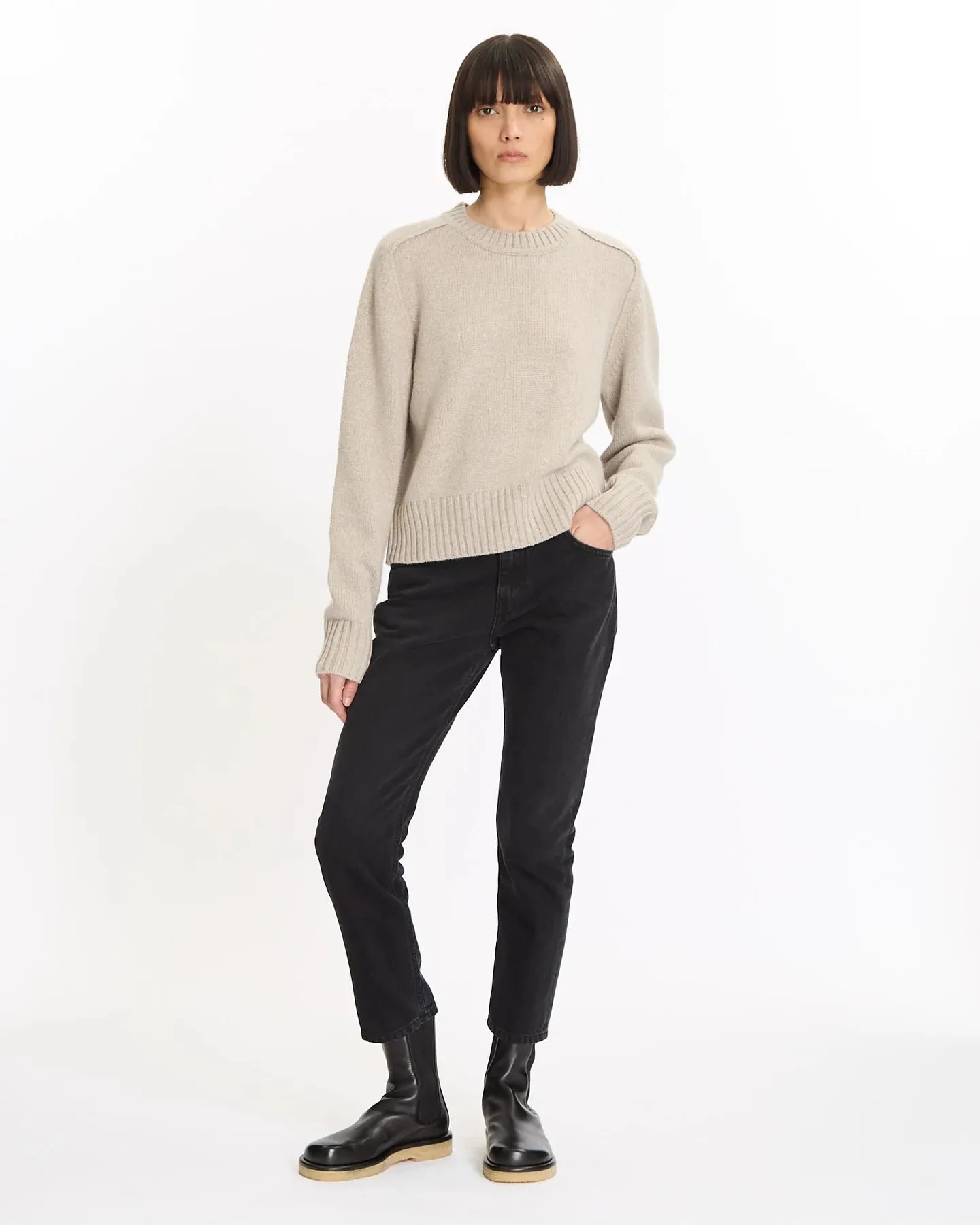 DOFFER BOYS TATUM CREW CASHMERE SWEATER