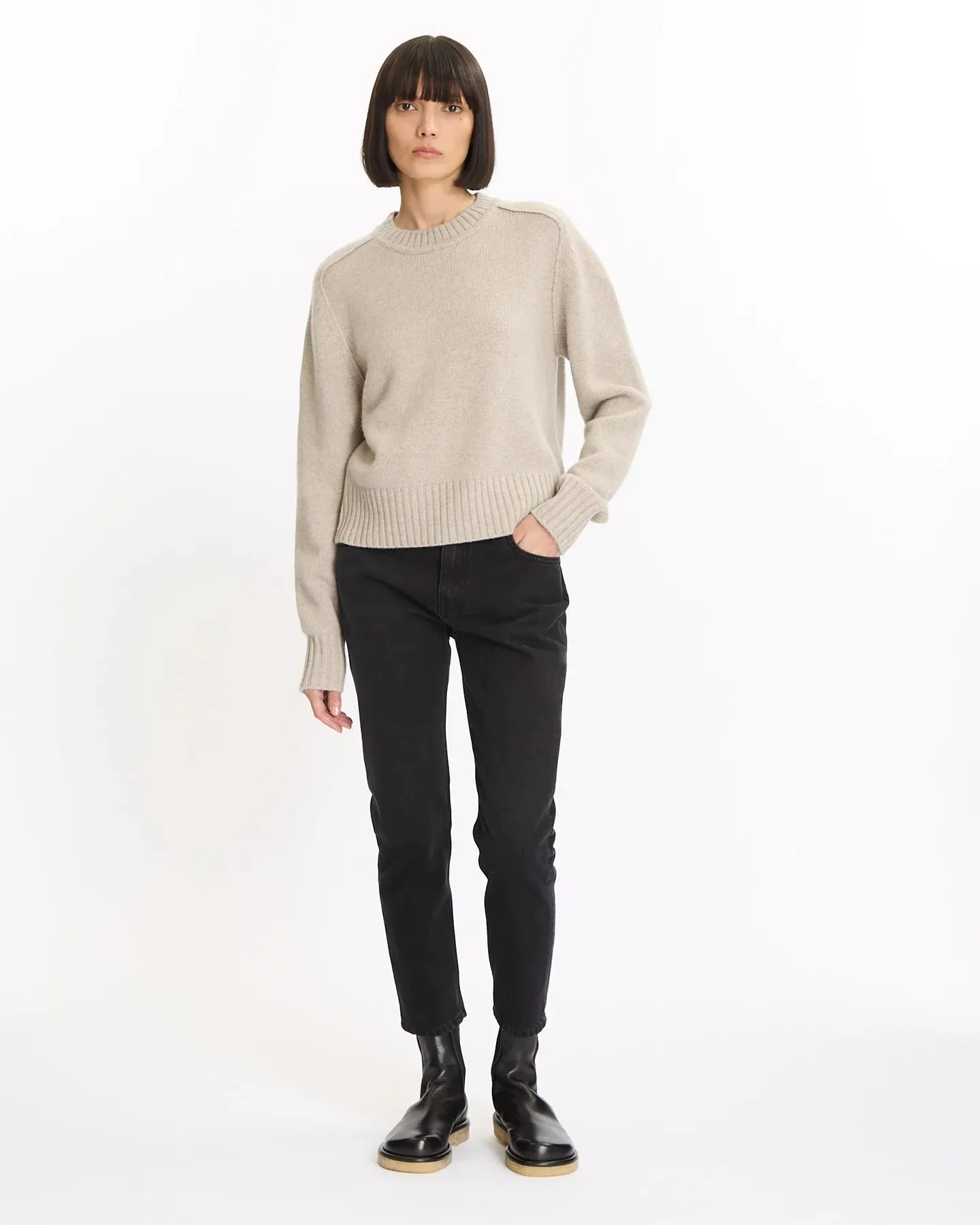 DOFFER BOYS TATUM CREW CASHMERE SWEATER