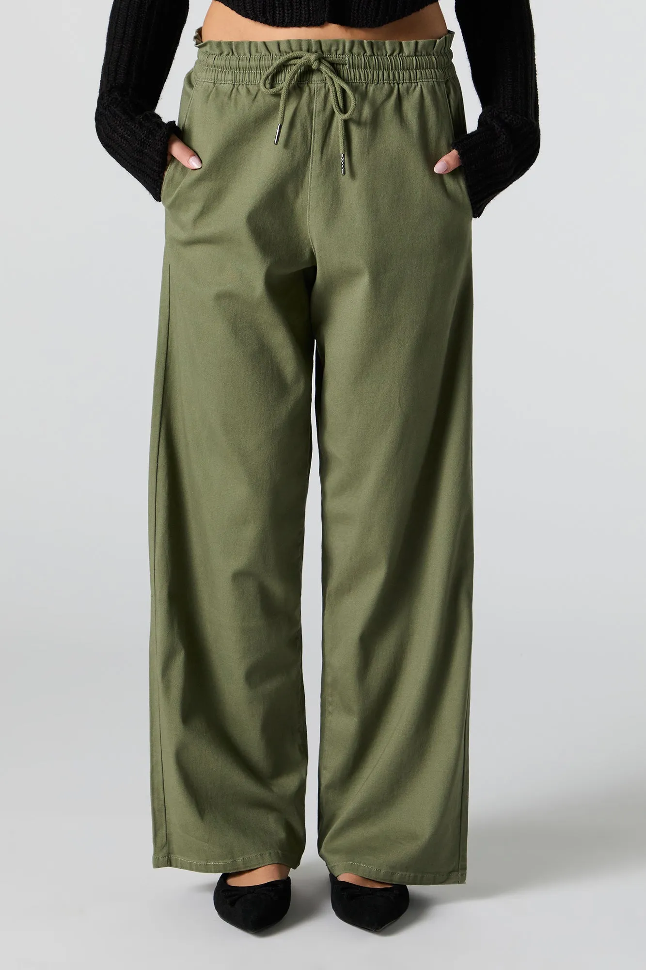 Drawstring Wide Leg Pant