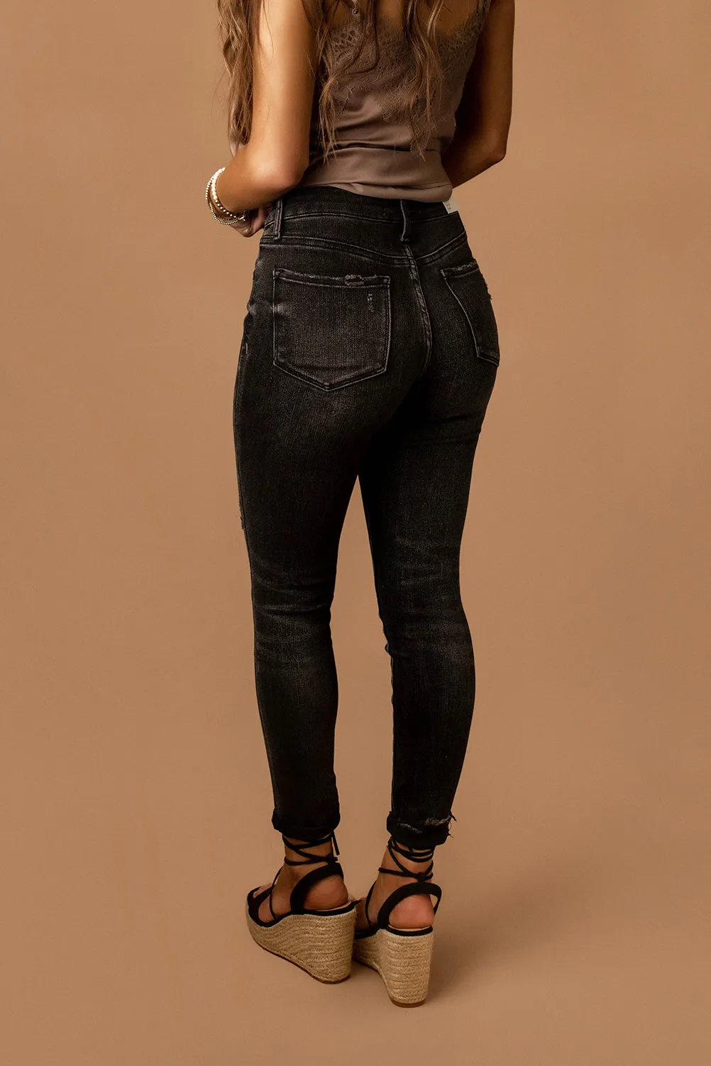 Drea Black Vintage Wash Skinny Jeans