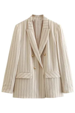 'Emory' Stripe Double-Breasted Suit Blazer