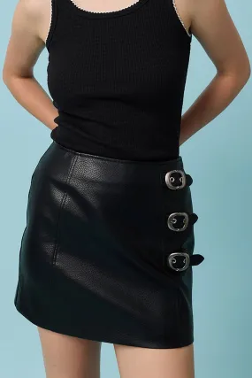 Faux Leather Pebble Skirt