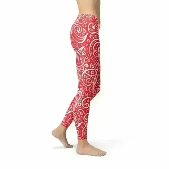 Floral Heart Performance Leggings - Size XL for Ultimate Comfort and Style