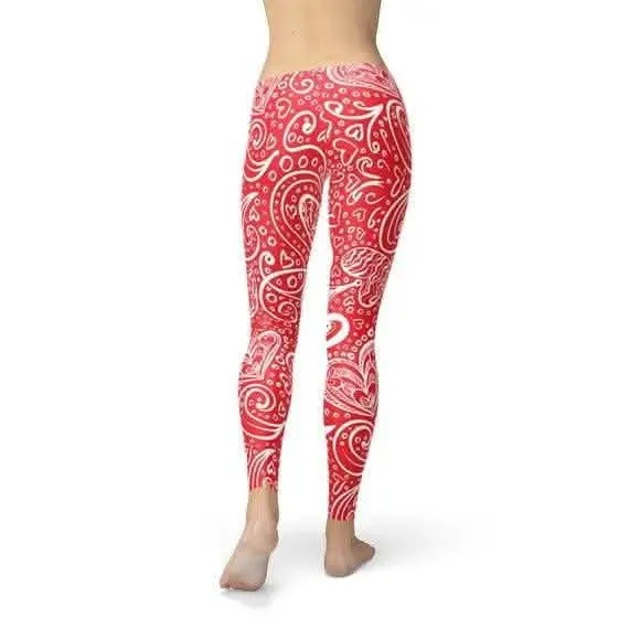 Floral Heart Performance Leggings - Size XL for Ultimate Comfort and Style