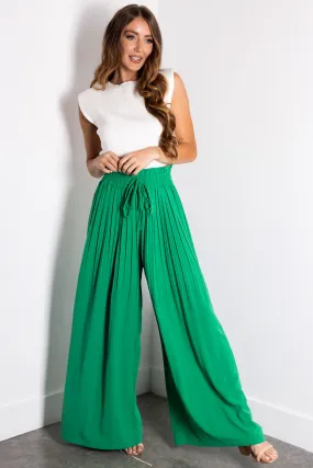 Flying Tomato Jade Pleated Wide Leg Woven Pants