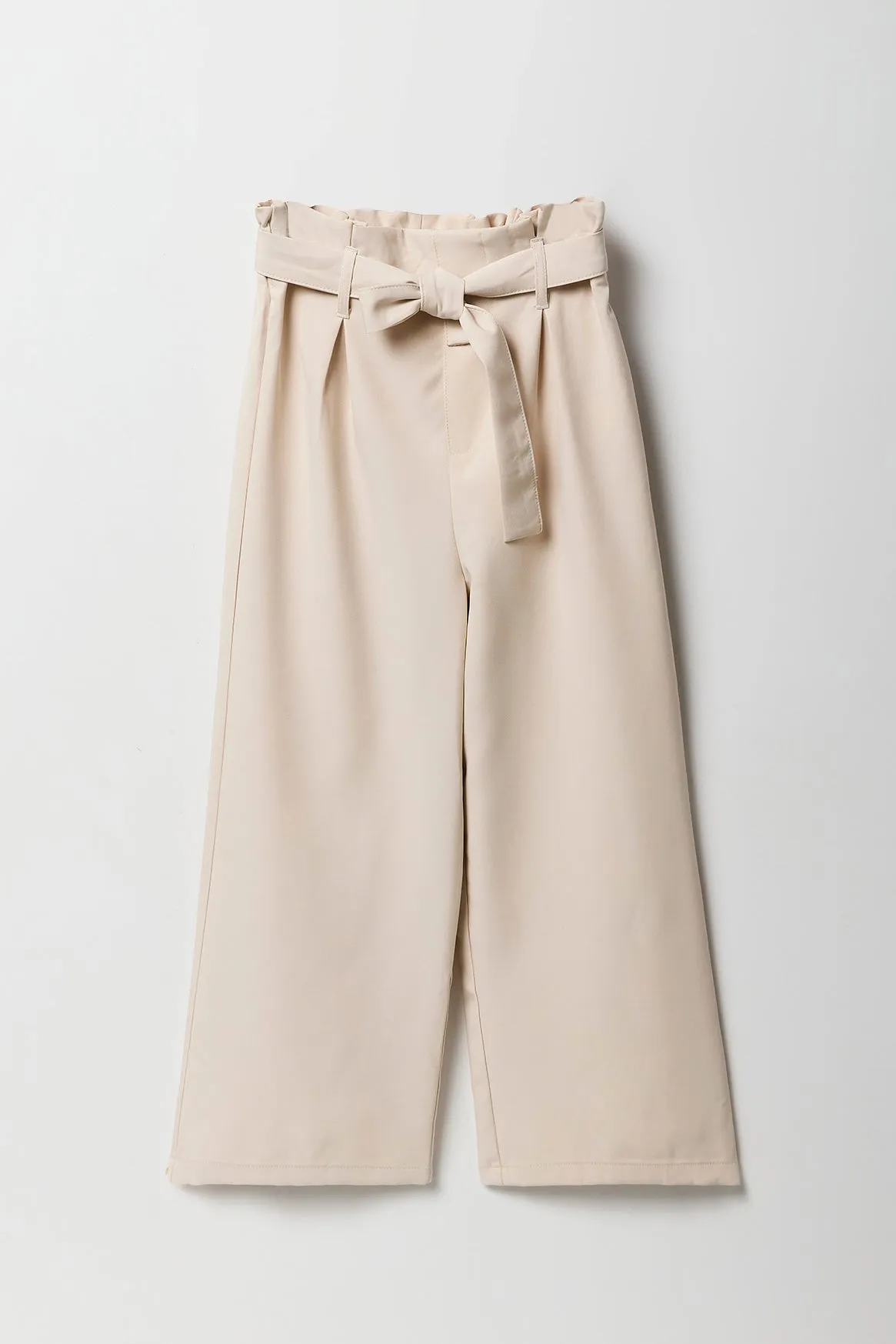 Girls Belted Wide Leg Paperbag Pant