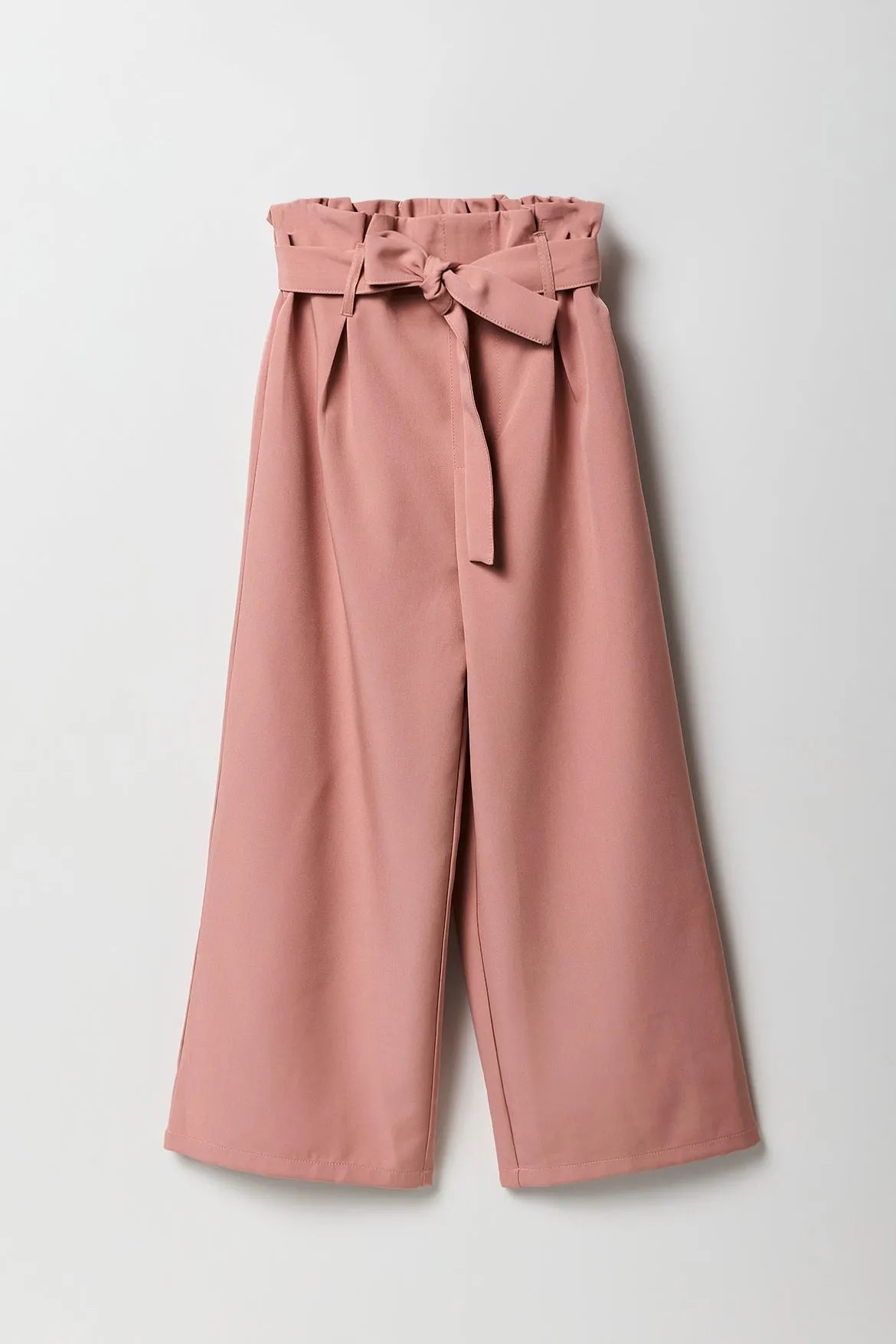 Girls Belted Wide Leg Paperbag Pant