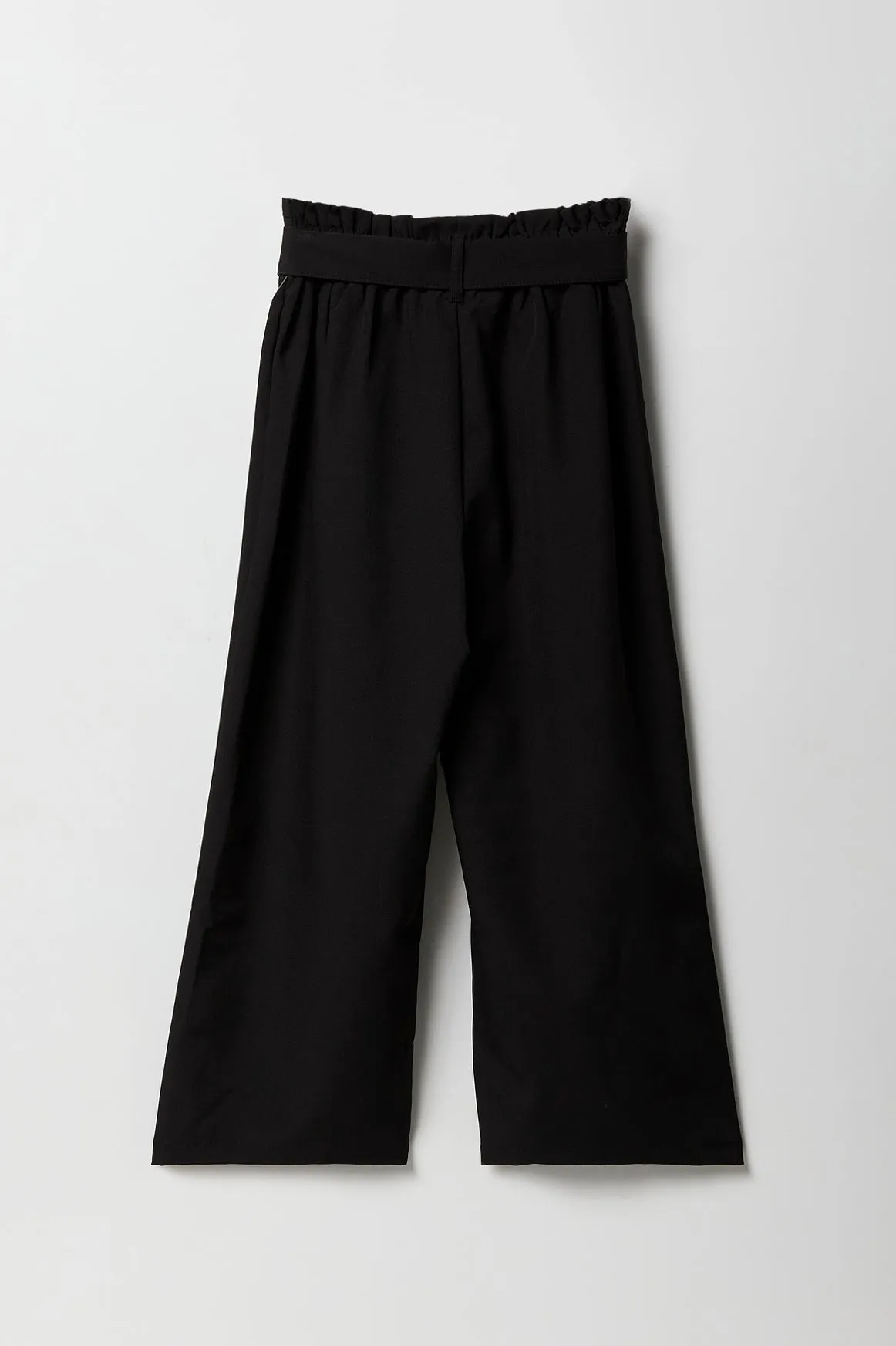 Girls Belted Wide Leg Paperbag Pant