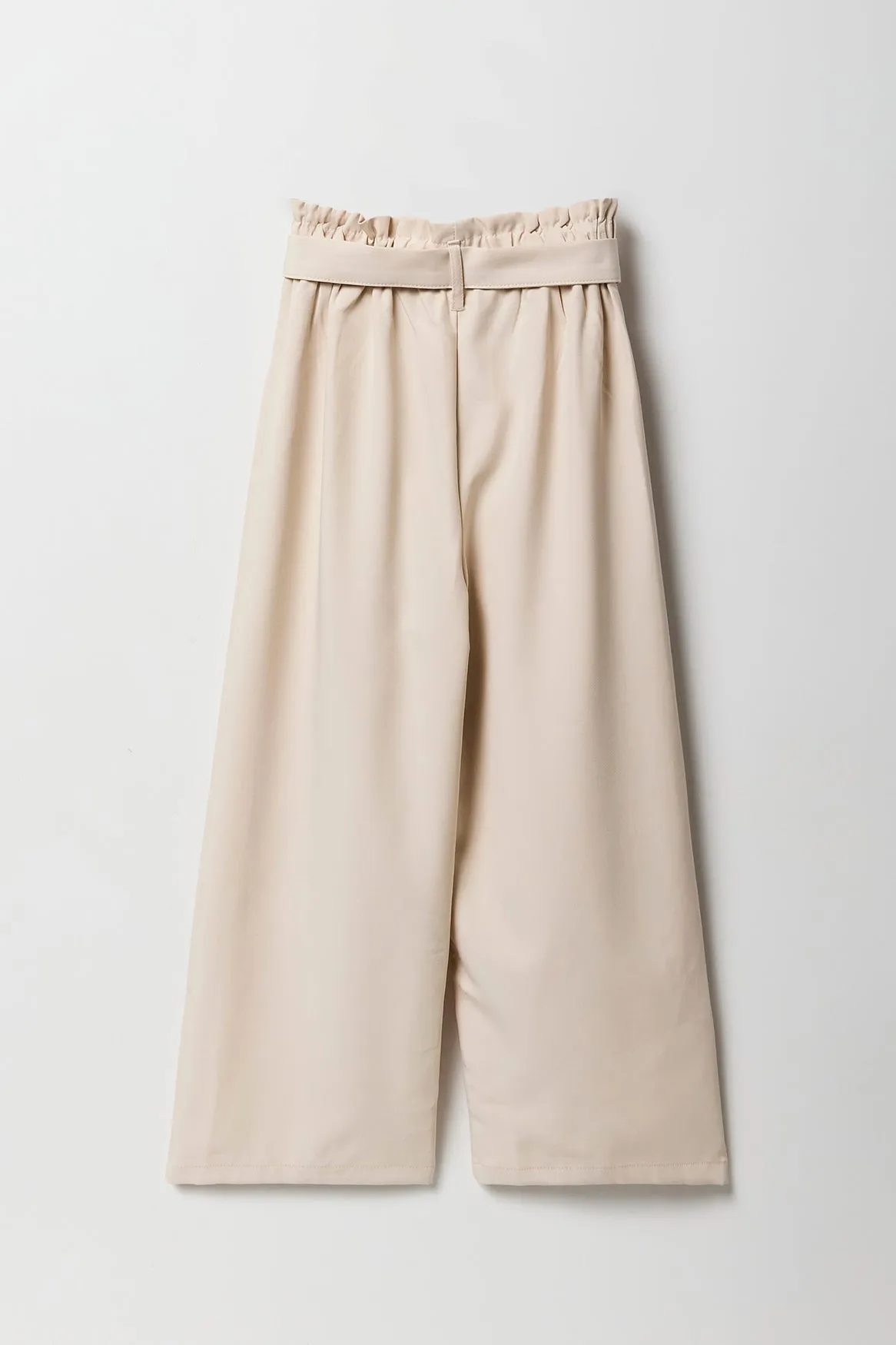 Girls Belted Wide Leg Paperbag Pant