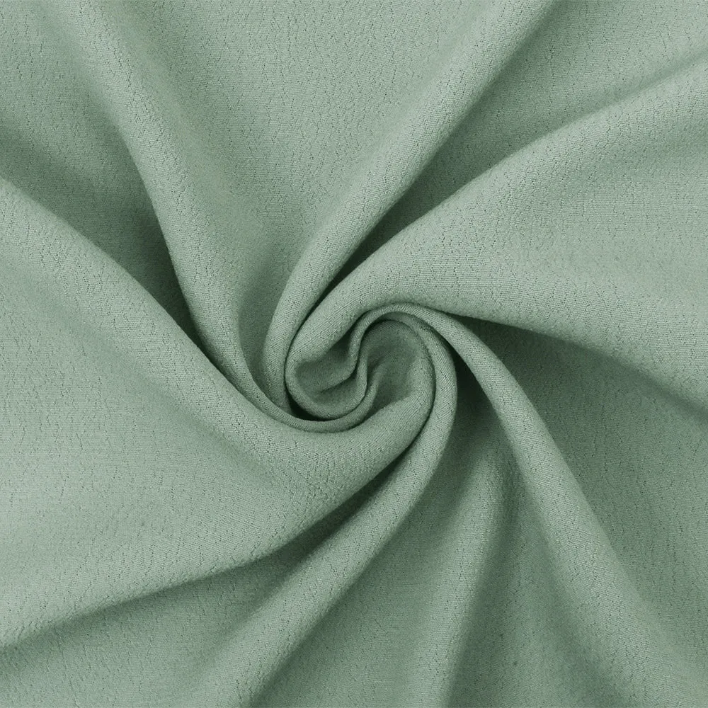 Green Famous Designer Viscose Pebble Crepe Faille Fabric