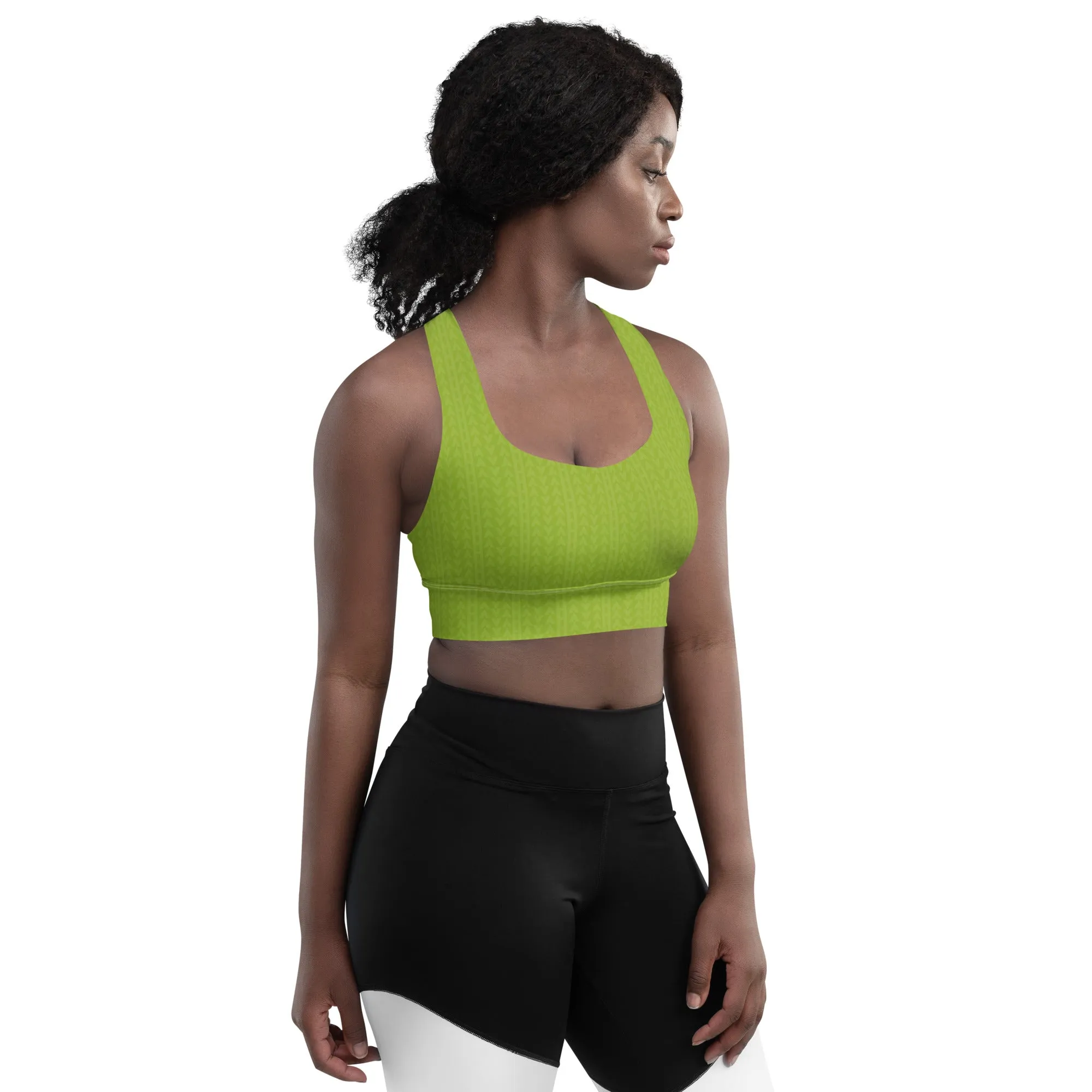 Guava Green Longline Sports Bra