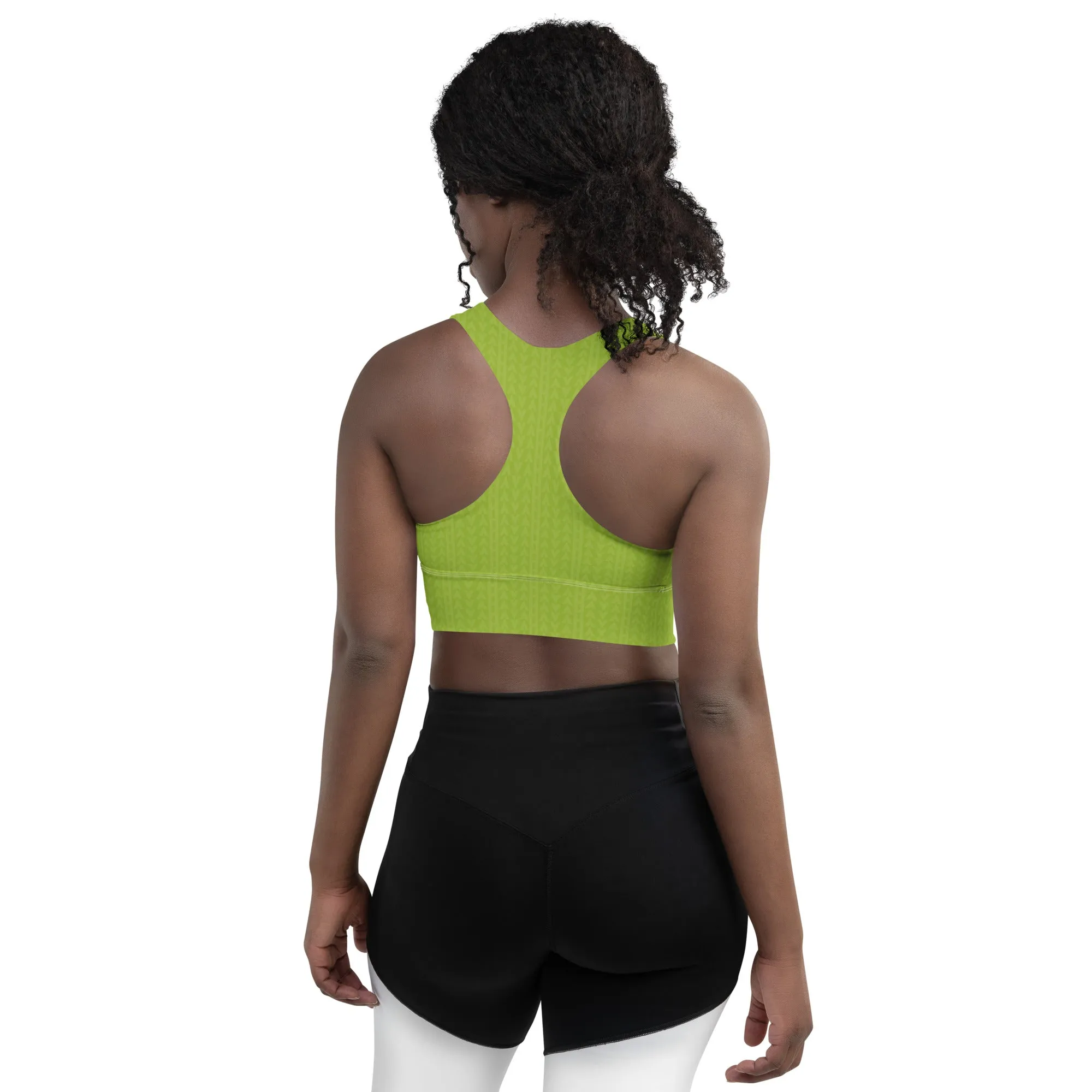 Guava Green Longline Sports Bra