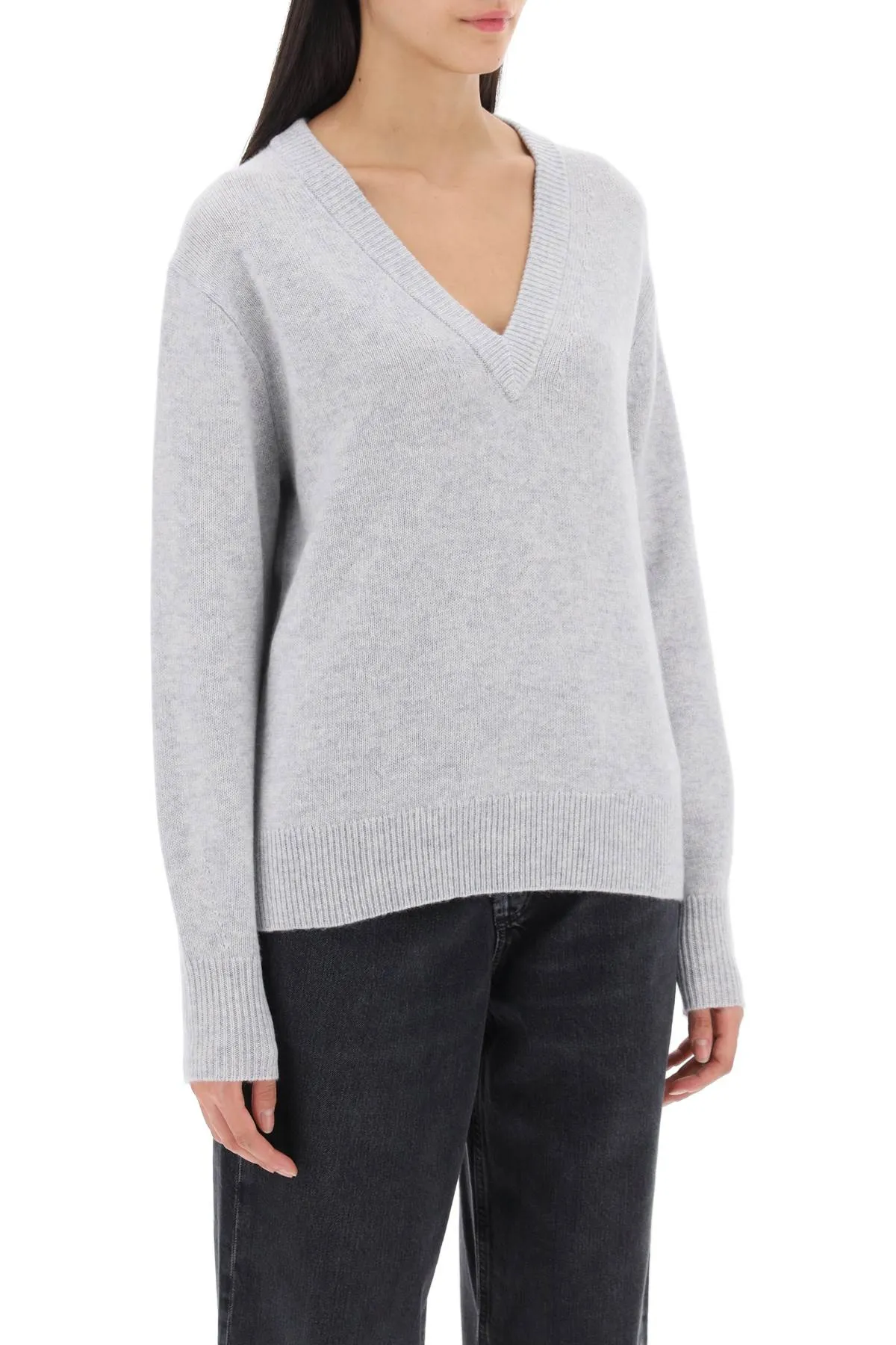 Guest In Residence The V Cashmere Sweater Grey