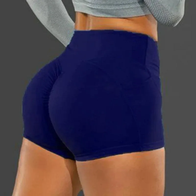 Gym Women Solid Color Pocket Hip Lift