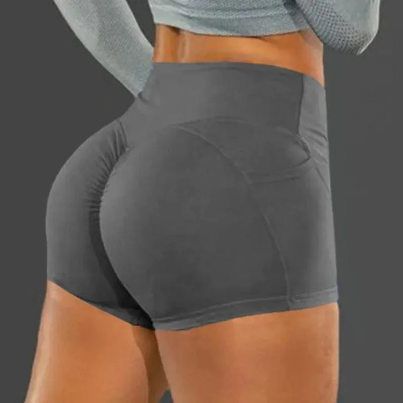 Gym Women Solid Color Pocket Hip Lift