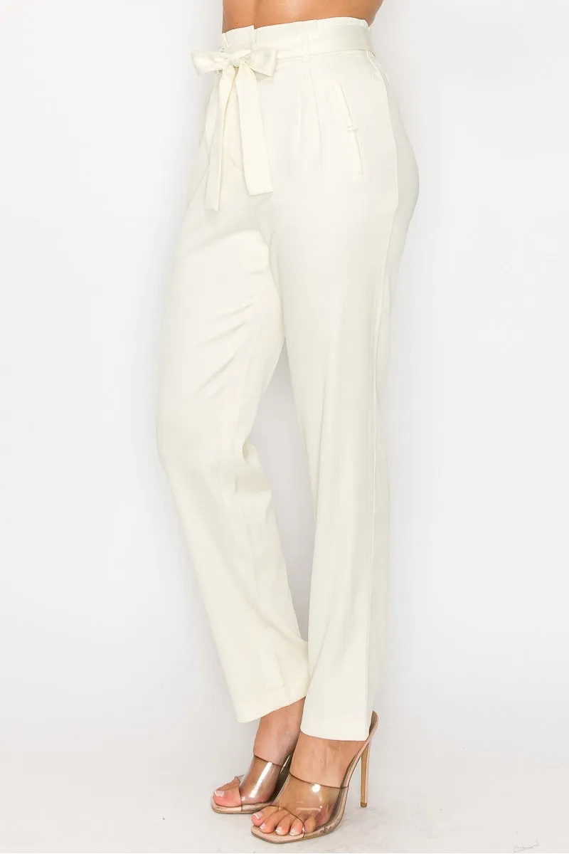 High-rise Belted Paperbag Pants